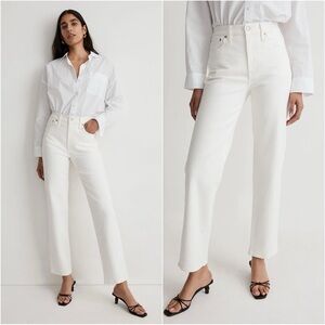 Madewell Jeans The Tall Perfect Vintage Straight Leg High Rise White 31T NWT New